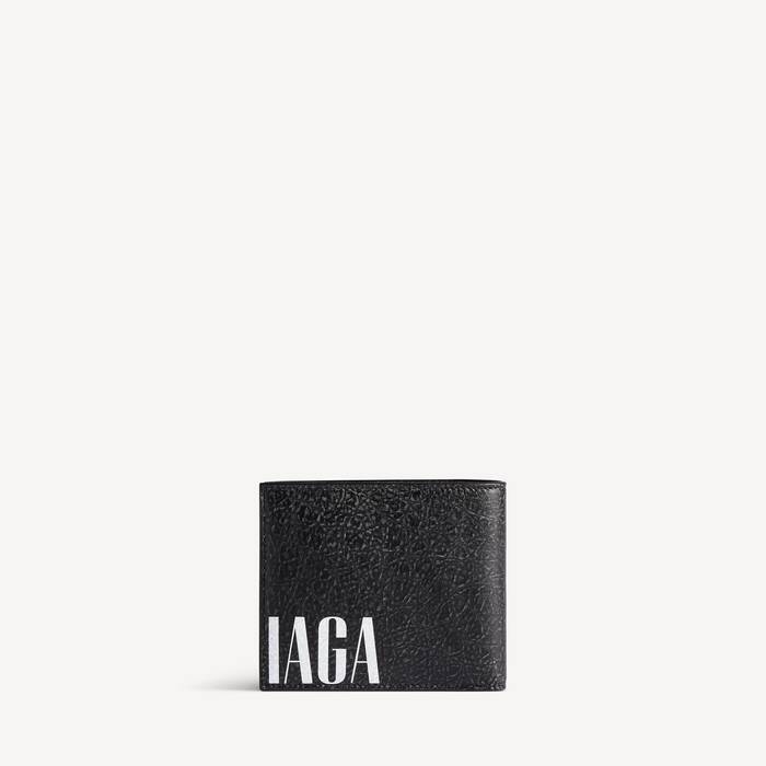 Portefeuille Pli&eacute; Carr&eacute; Editor  pour Homme en Noir - Homme | Balenciaga Belgique FR - Image 2