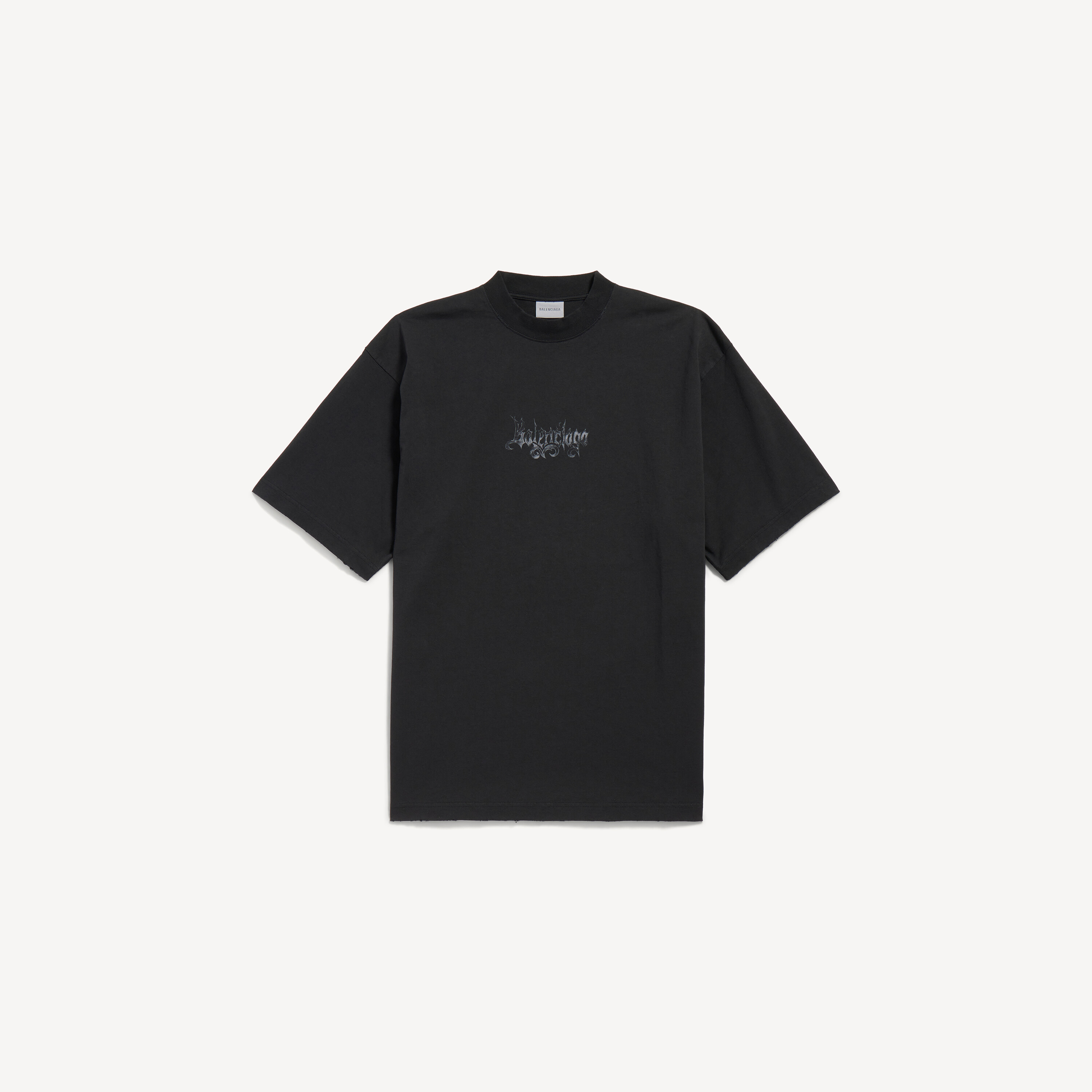 BALENCIAGA ブラック Tシャツ L Balenciaga レディース ダークウェーブ ラージフィットTシャツ の
