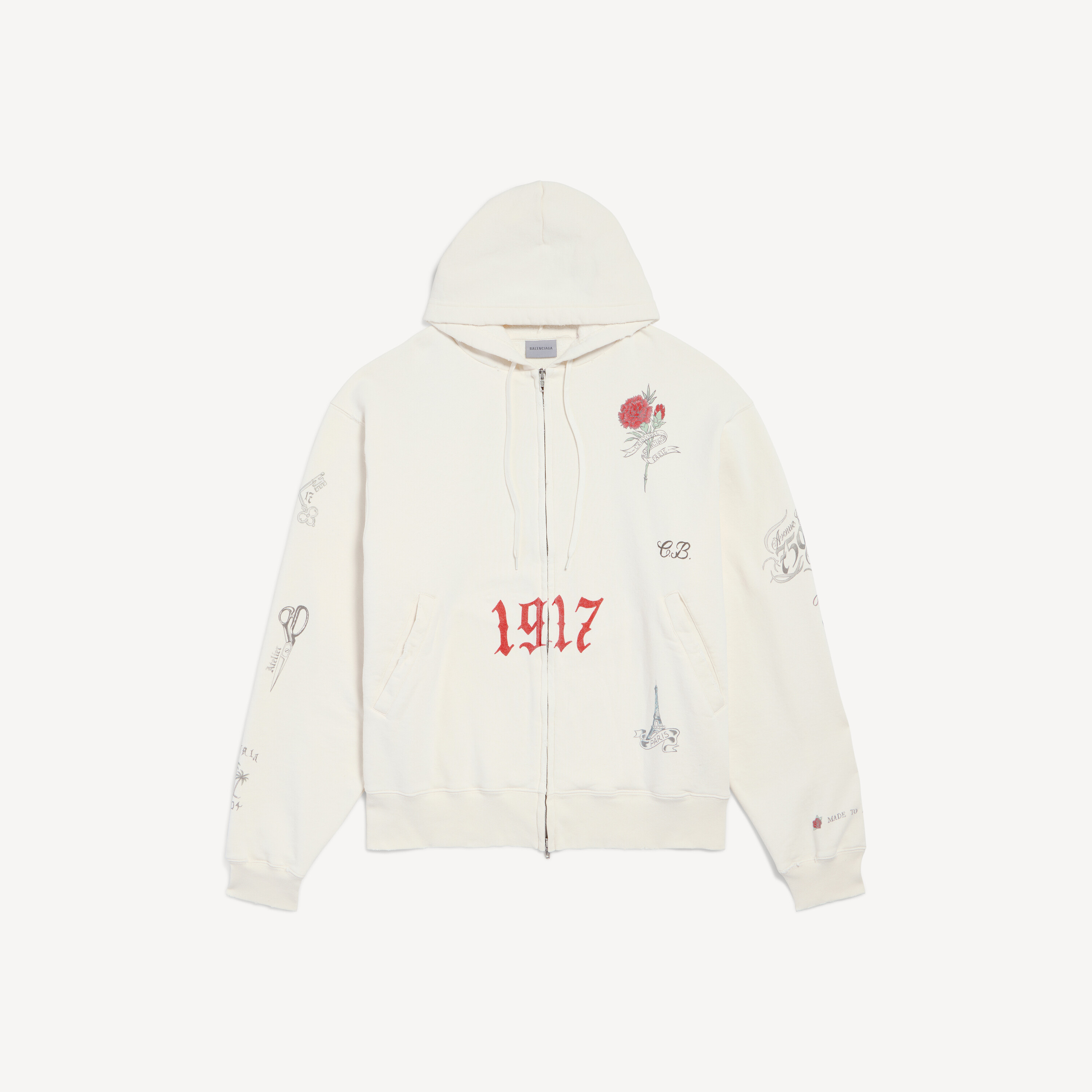 バレンシアガ OUTLINE HOODIE L Balenciaga Men's Metal Outline Logo Hoodie | Neiman Marcus