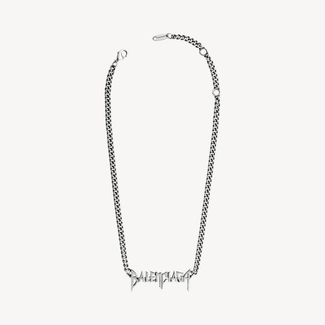 Typo Metal Necklace  in Silver | Balenciaga United States EN - Image 2