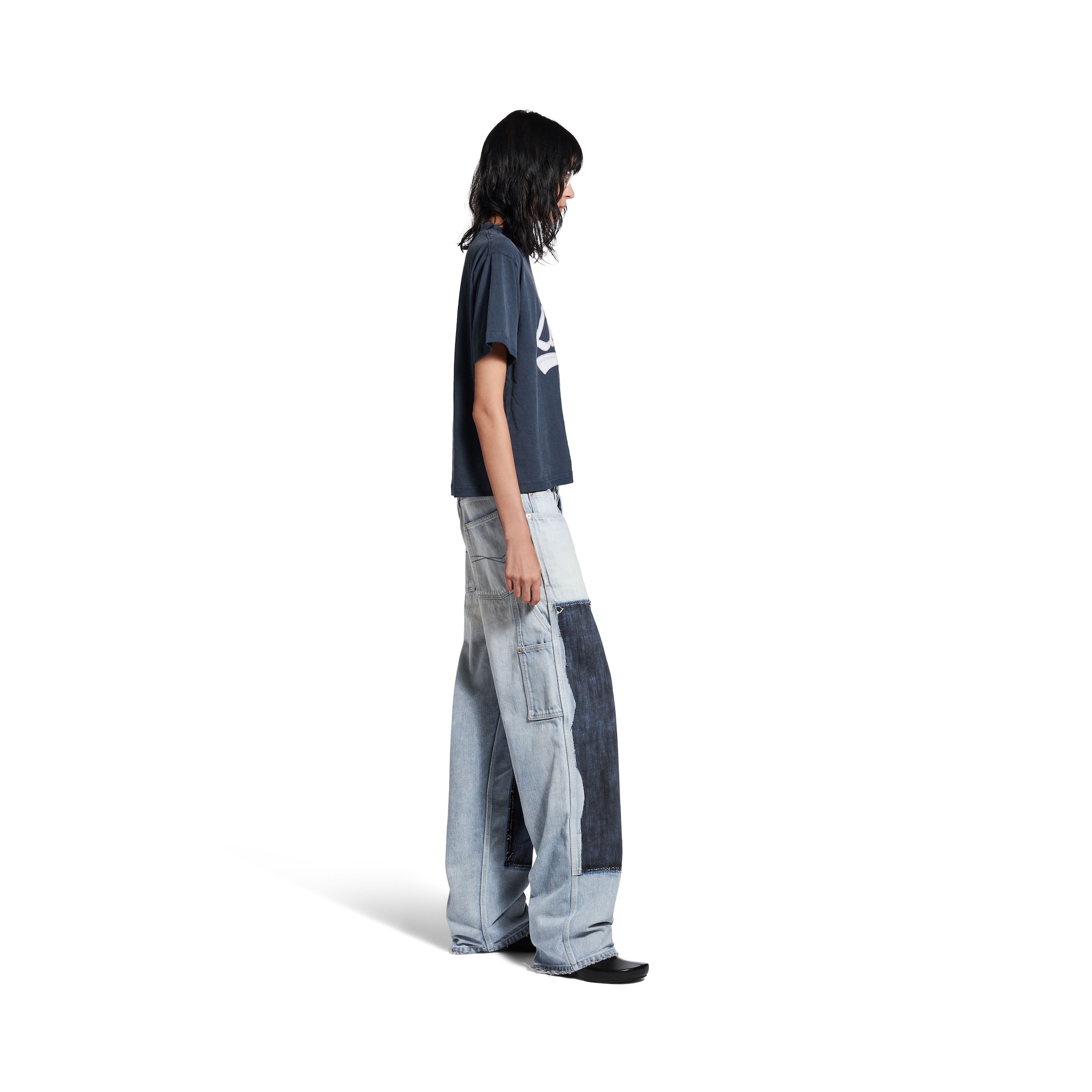 ripped off loose fit pants