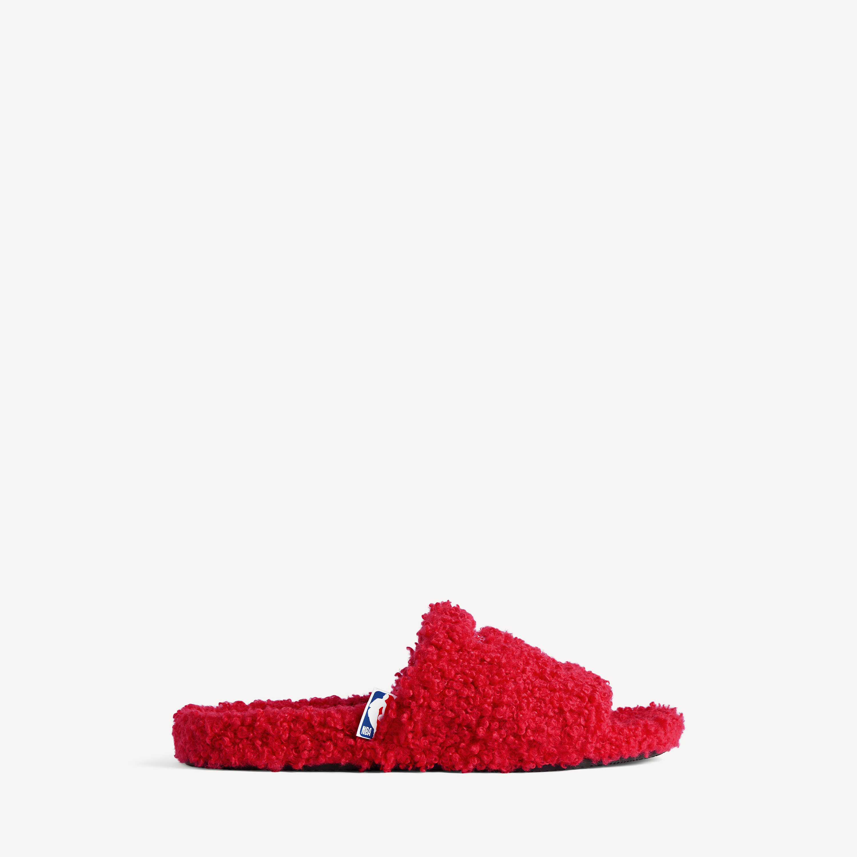 Men's Furry Open Mule in Pop Orange/white/red | Balenciaga US