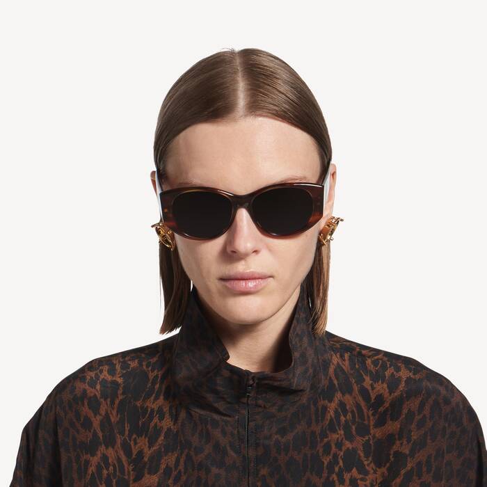 Nano Round Sunglasses in Brown Havana | Balenciaga Netherlands EN - Image 2