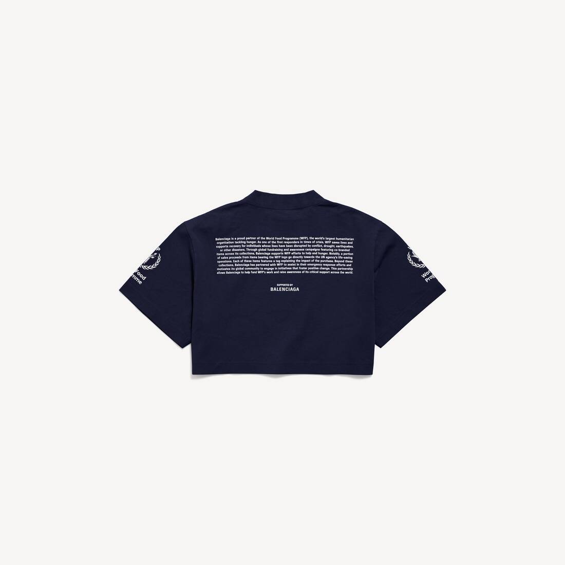 Crop Top Wfp pour Femme en Bleu Marine | Balenciaga Belgique FR - Image 2