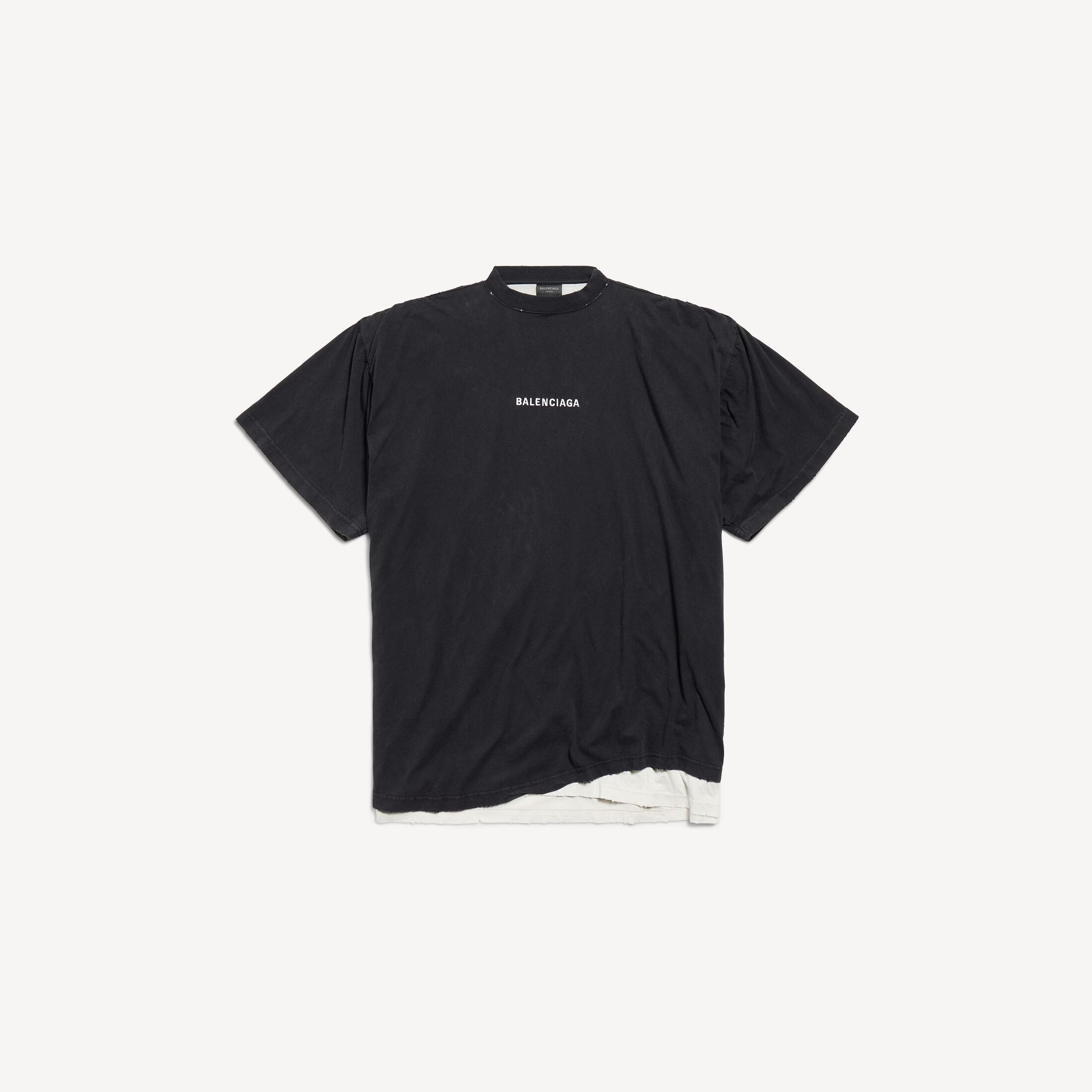 Balenciaga Back Double T-shirt in Faded Black