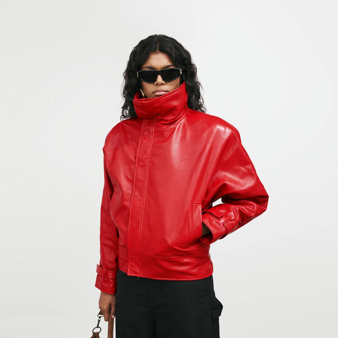 Runde Bomberjacke f&uuml;r Damen in Rot | Balenciaga Deutschland DE - Image 3
