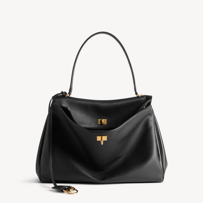 Women's Rodeo Handbag Large Grained Calfskin in Black - Women | Balenciaga Canada EN - Image 1