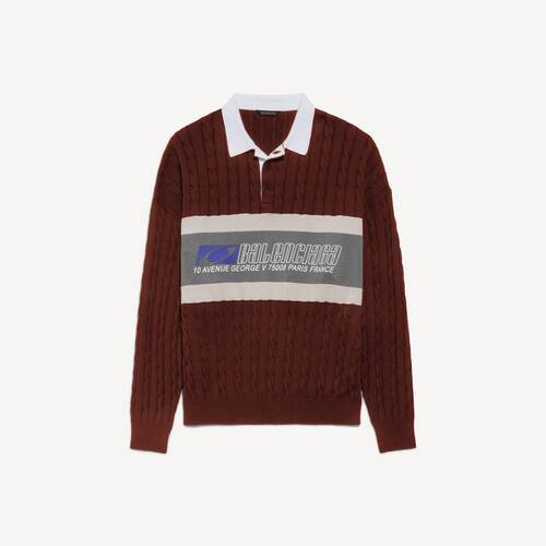 sporty block patched polo