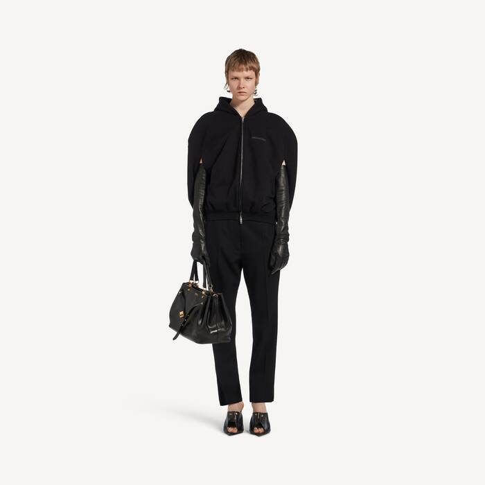 Sudadera Con Capucha Capa Globo  para Mujer en Negro - Mujer | Balenciaga Espa&ntilde;a ES - Image 3