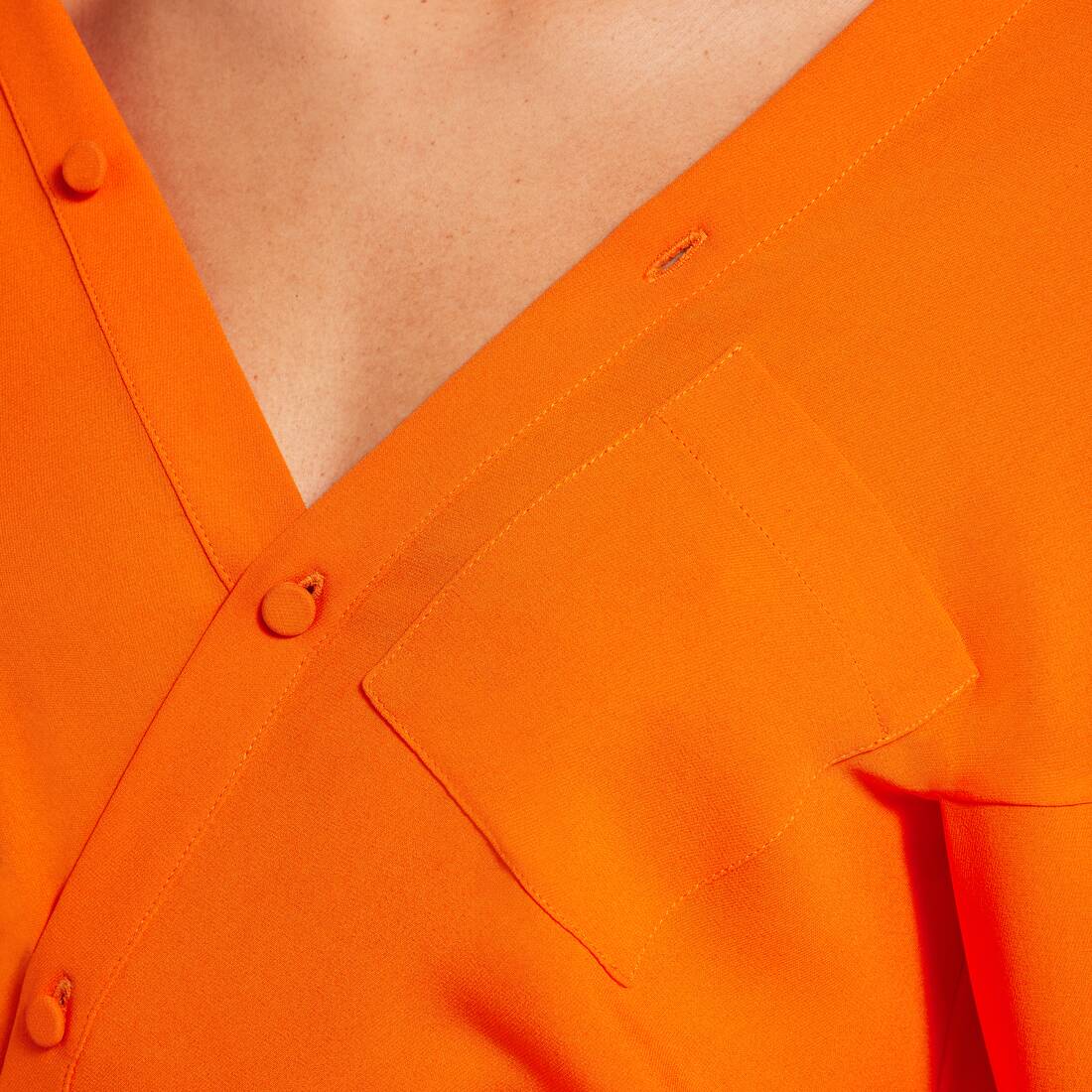 Vestido Off-shoulder para Mujer en Naranja | Balenciaga Espa&ntilde;a ES - Image 6