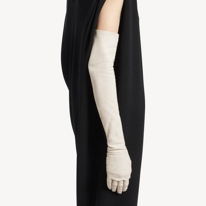 Women's Long Gloves in Porcelain - Women | Balenciaga Hong Kong SAR EN - Image 2