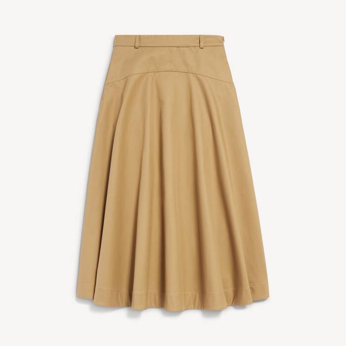 Gonna A-line In Cotone da Donna in Cammello - Donna | Balenciaga Italia IT - Image 1