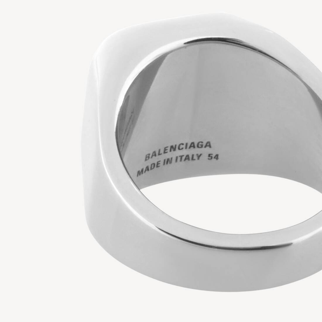 Nano Signet Ring in Shiny Silver | Balenciaga United States EN - Image 3
