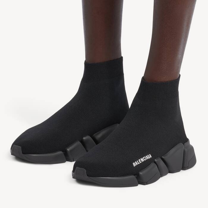 Speed Sneaker Einfarbig Aus Recyceltem Strick f&uuml;r Damen in Schwarz - Damen | Balenciaga Deutschland DE - Image 3