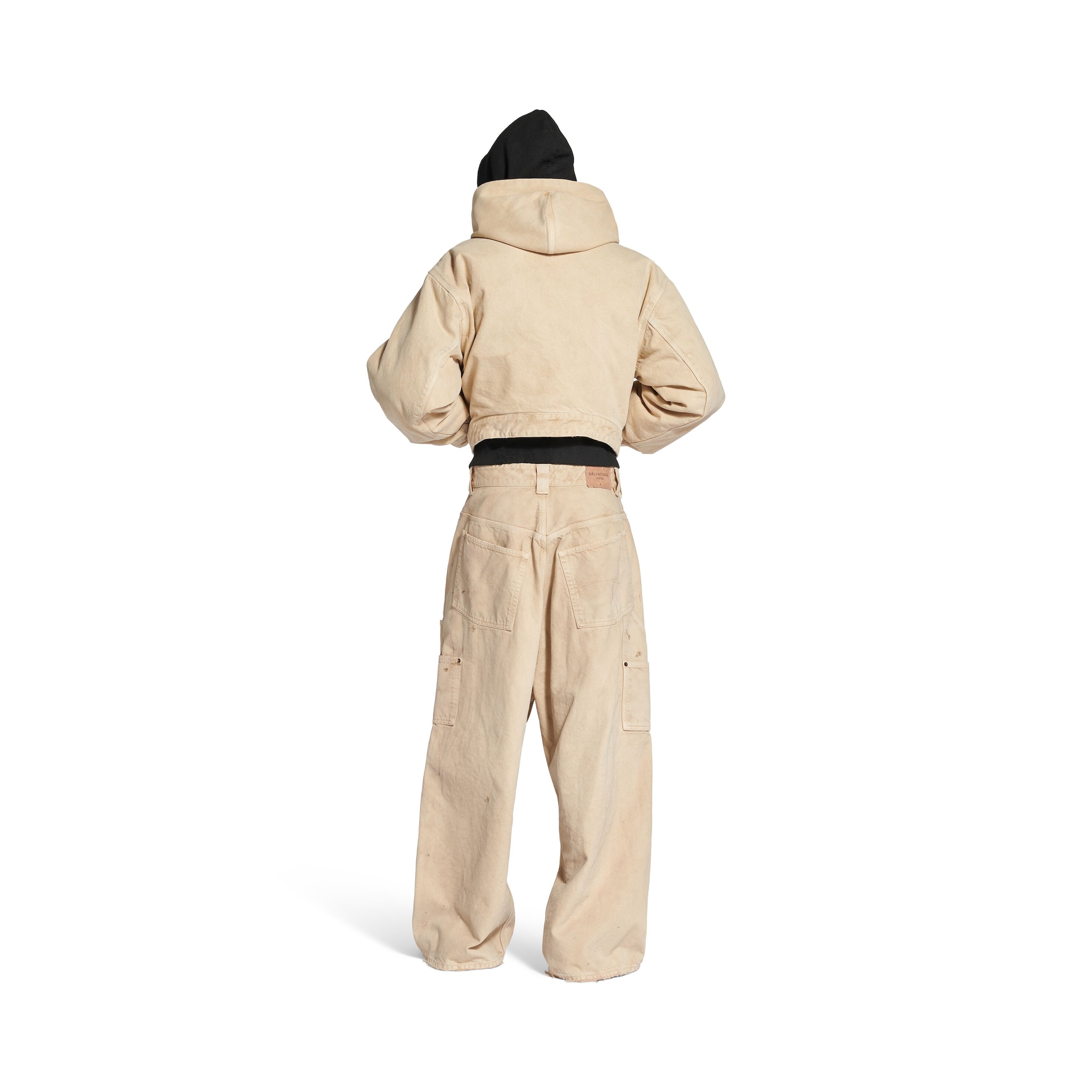 cropped hooded workwear jacket