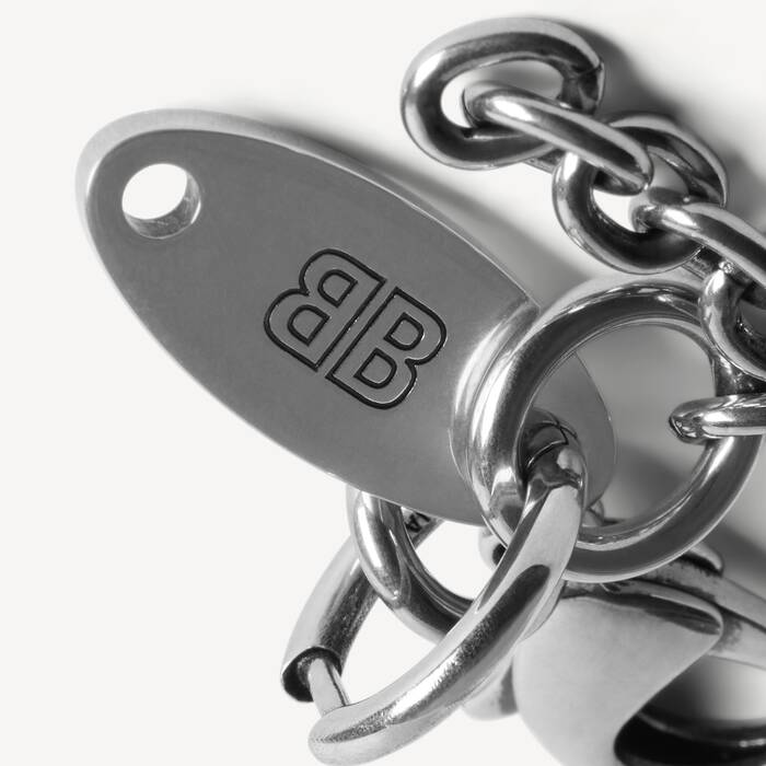 Women's Everyday Chain Earrings in Antique Silver - Women | Balenciaga United Kingdom EN - Image 3