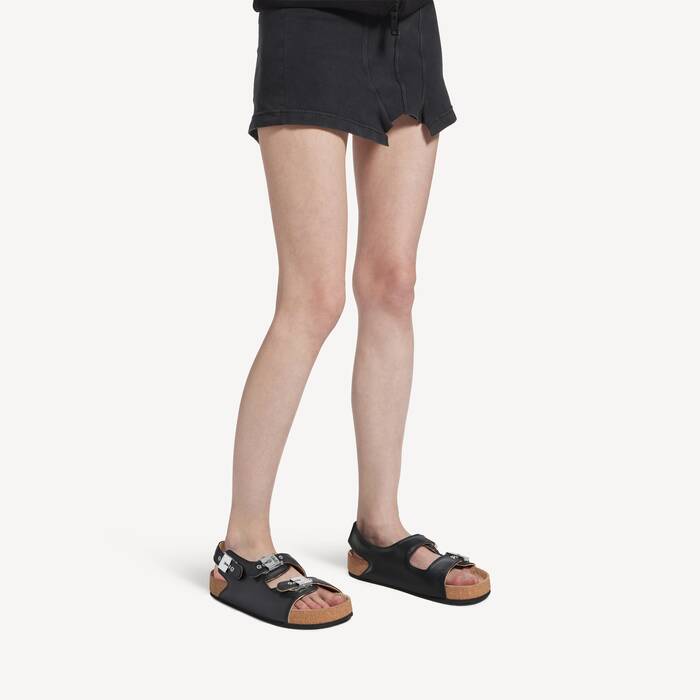 Sandale Plate Balenciaga I Scholl pour Femme en Noir - Femme | Balenciaga France FR - Image 3