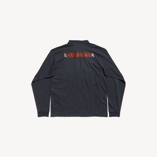 taped balenciaga back long sleeve medium fit t-shirt 