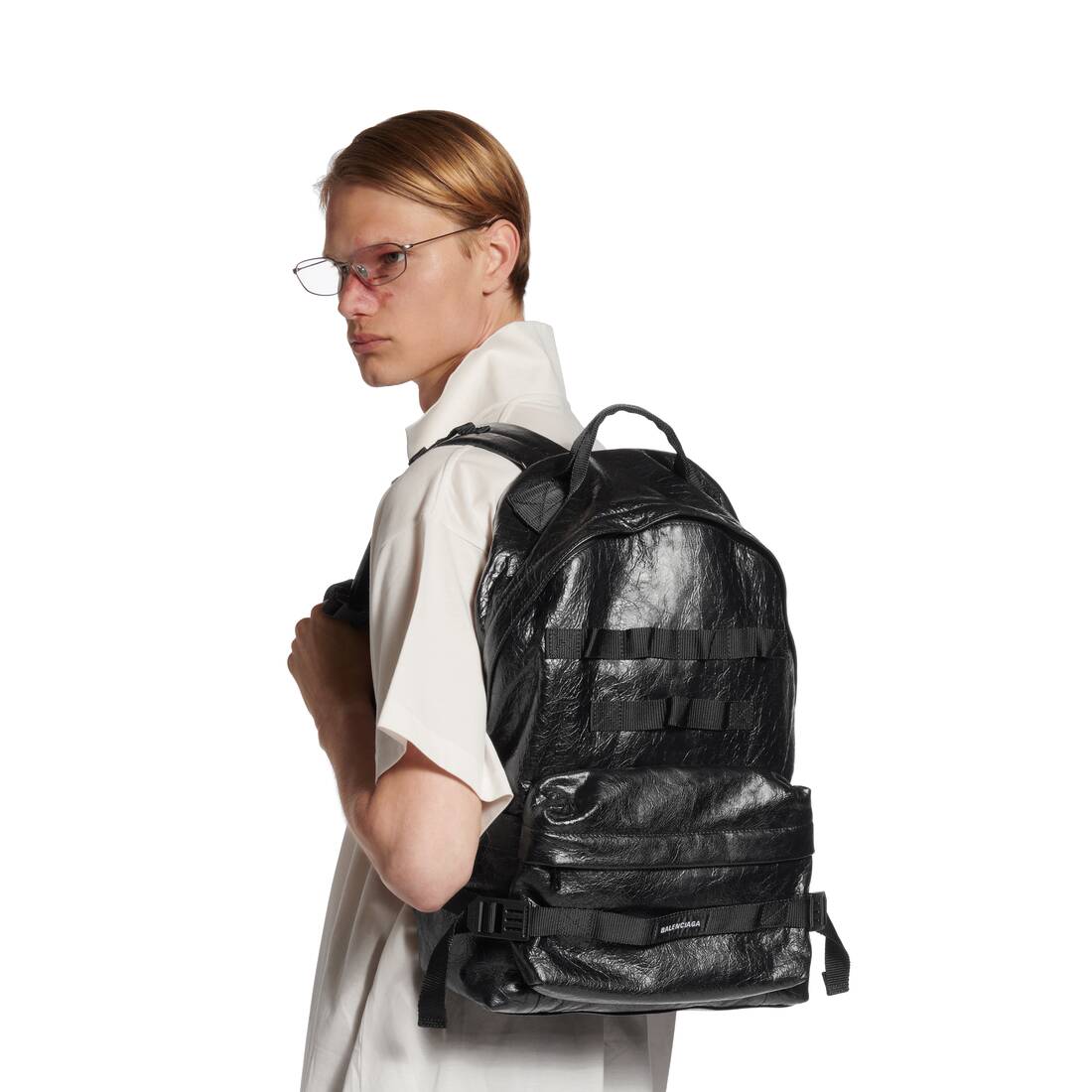 Men's Army Backpack Medium in Black | Balenciaga United States EN - Image 8