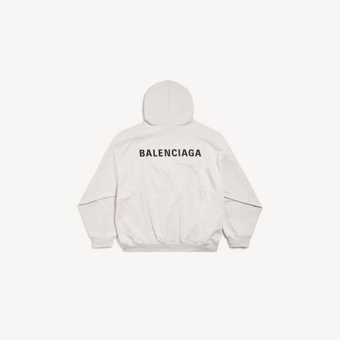 New Balenciaga Back Medium Fit Hoodie  in Off White | Balenciaga Canada EN - Image 2
