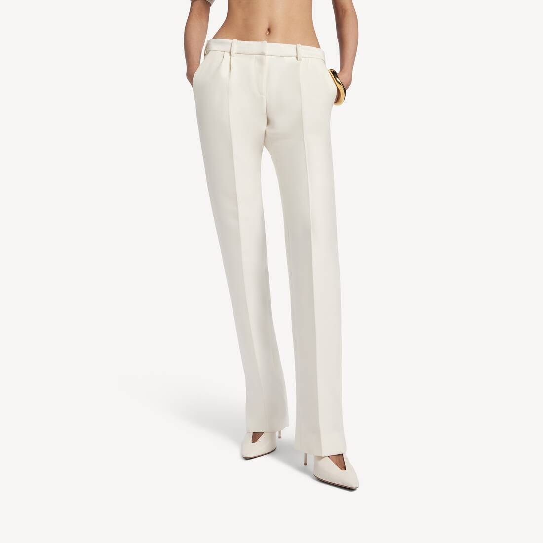 Women's Slim Tailored Pants in Ivory | Balenciaga Hong Kong SAR EN - Image 5