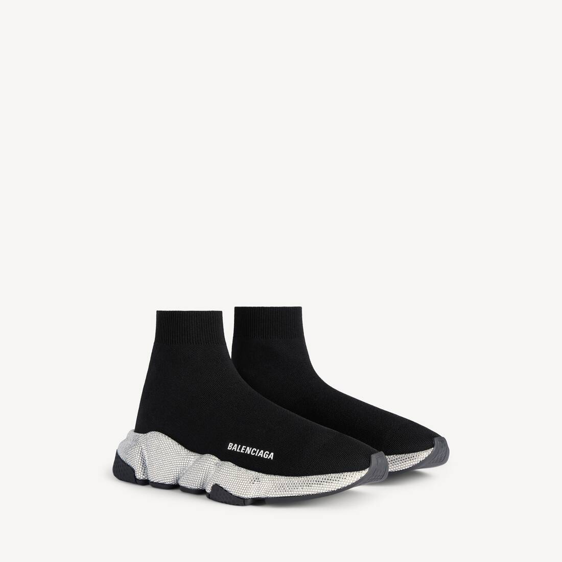 Zapatillas Speed De Punto Reciclado Con Estr&aacute;s para Hombre en Negro | Balenciaga Espa&ntilde;a ES - Image 2