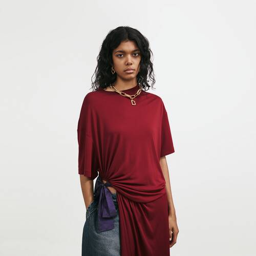 draped t-shirt dress