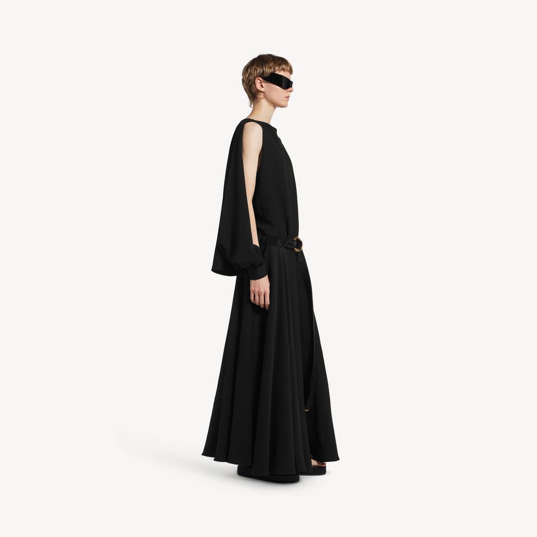 Women's Long Sleeve Balloon Dress in Black | Balenciaga United States EN - Image 3