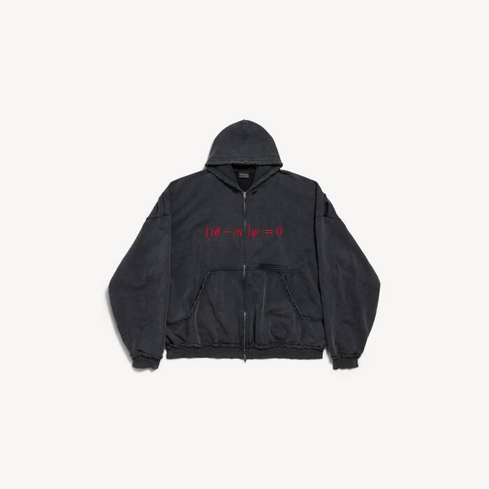 hoodie con zip dirac equation vestibilit&agrave; ampia