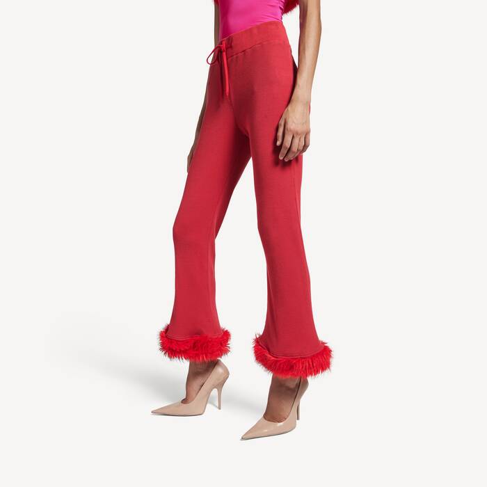 Ela's Cal&ccedil;a De Agasalho Capri Flare em Vermelho - Ela | Balenciaga Brasil PT - Image 3