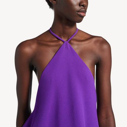 halter balloon mini dress