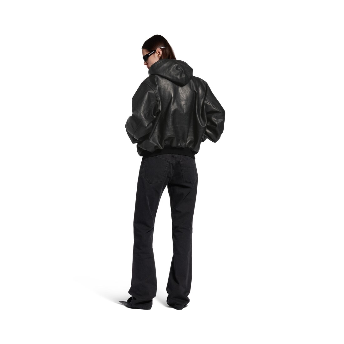 Lined Zip-up Hoodie Large Fit in Black | Balenciaga US