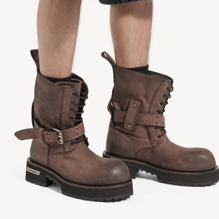 Men's Venom Lace-up Bootie in Brown - Men | Balenciaga United States EN - Image 3