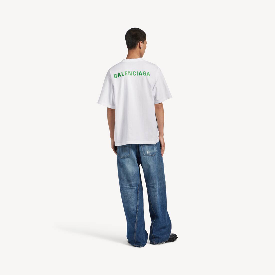 Balenciaga Back T-shirt Mittlere Passform f&uuml;r Herren in Wei&szlig; | Balenciaga Deutschland DE - Image 4