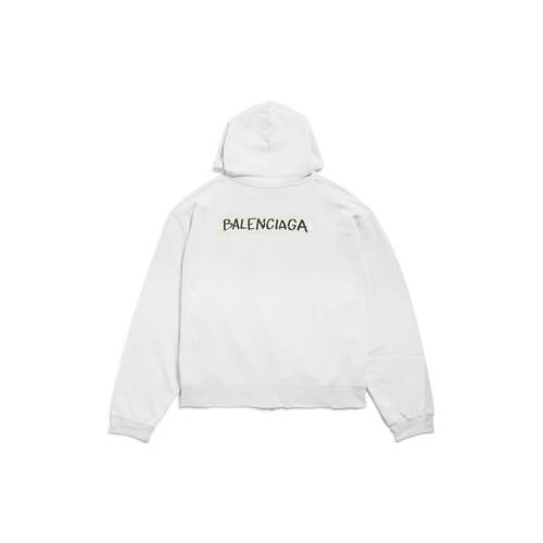 masking tape oversized zip-up hoodie