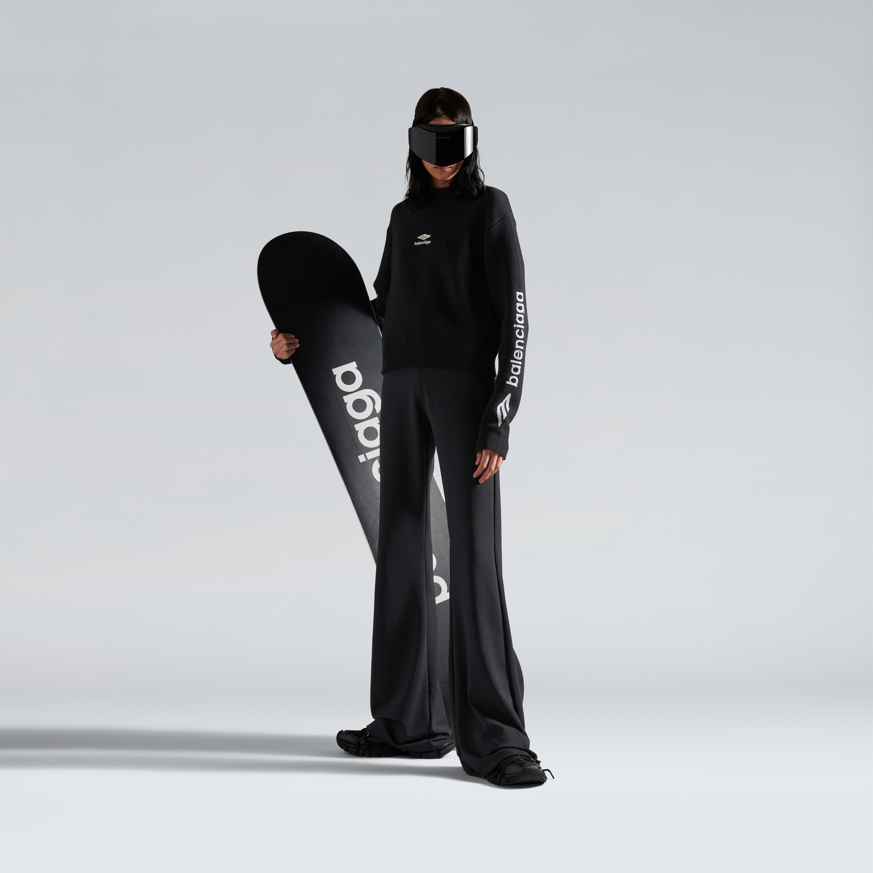 バレンシアガ　3B SPORTS ICON SKI グローブ　ブラックM 極美品 Balenciaga Black Skiwear 3B Sports Icon Ski Gloves Balenciaga