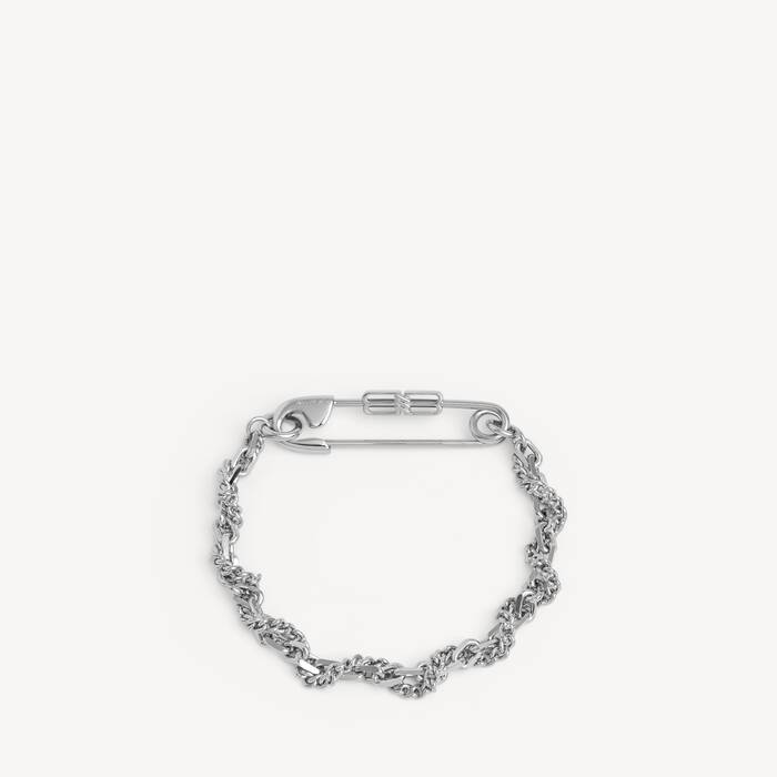 Diy Sicherheitsnadel-armband f&uuml;r Herren in Silbergl&auml;nzend - Herren | Balenciaga Deutschland DE - Image 1