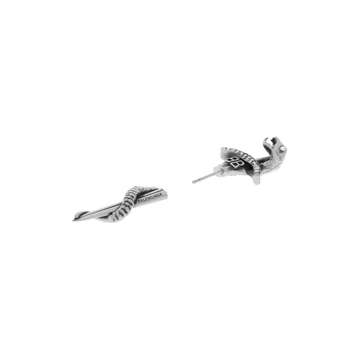 Goth Snake Earring in Antique Silver | Balenciaga Brazil EN - Image 2