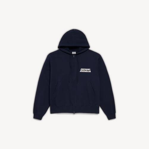 hoodie zipp&eacute; masking tape oversize 