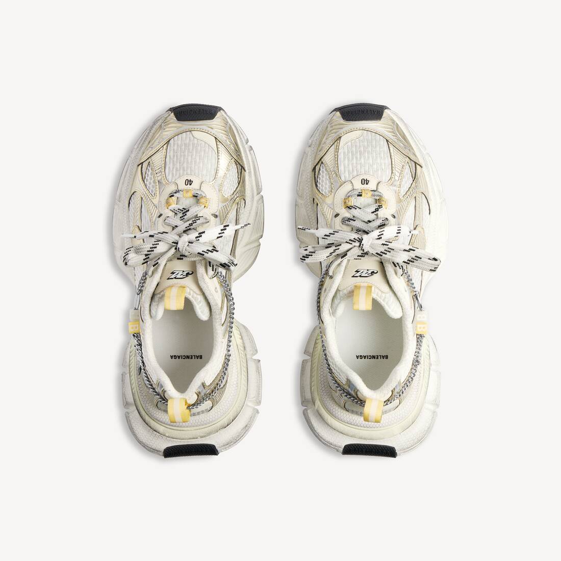 남성 3xl 참 스니커즈  화이트/옐로우/실버/블랙 | 발렌시아가 대한민국 KO - Image 4