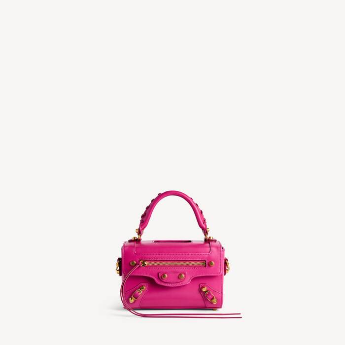 Le City Slick Box Bag in Black and Hot Pink