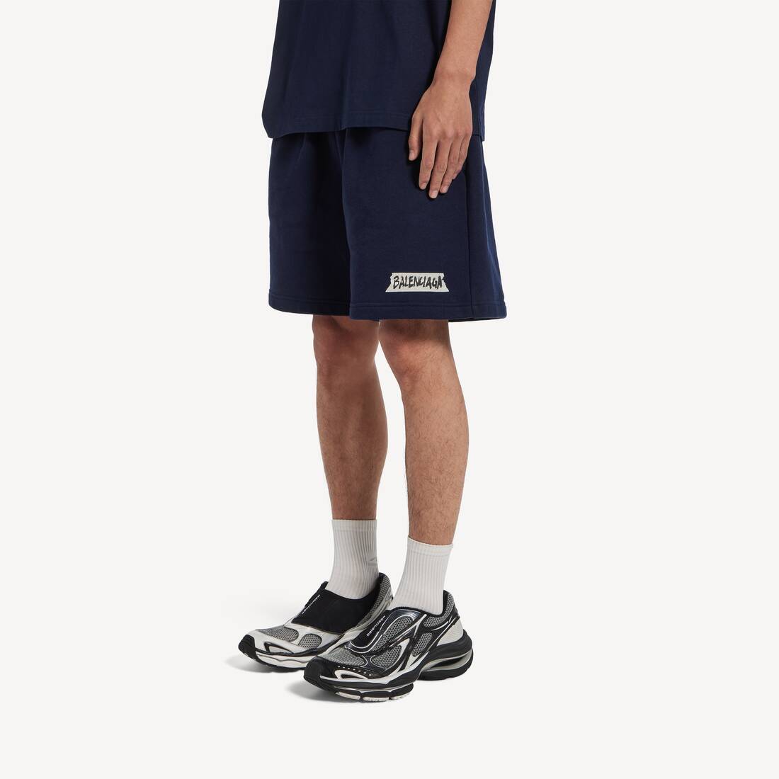 Short Masking Tape Fit Regular pour Homme en Bleu Marine | Balenciaga Suisse FR - Image 5