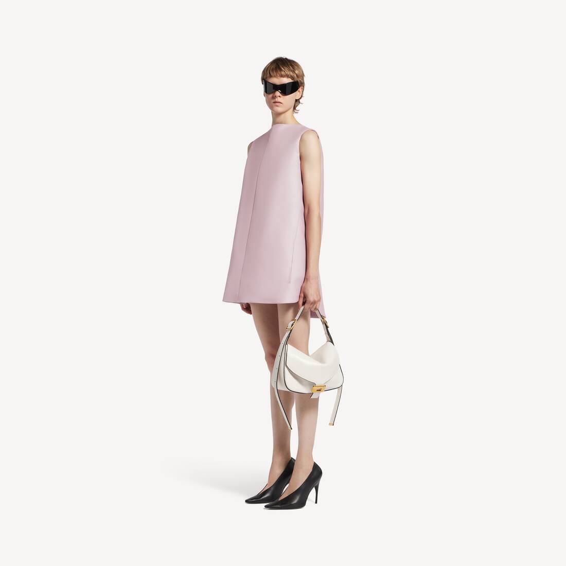 Women's Mini Sack Dress in Dusty Pink | Balenciaga United Arab Emirates EN - Image 2