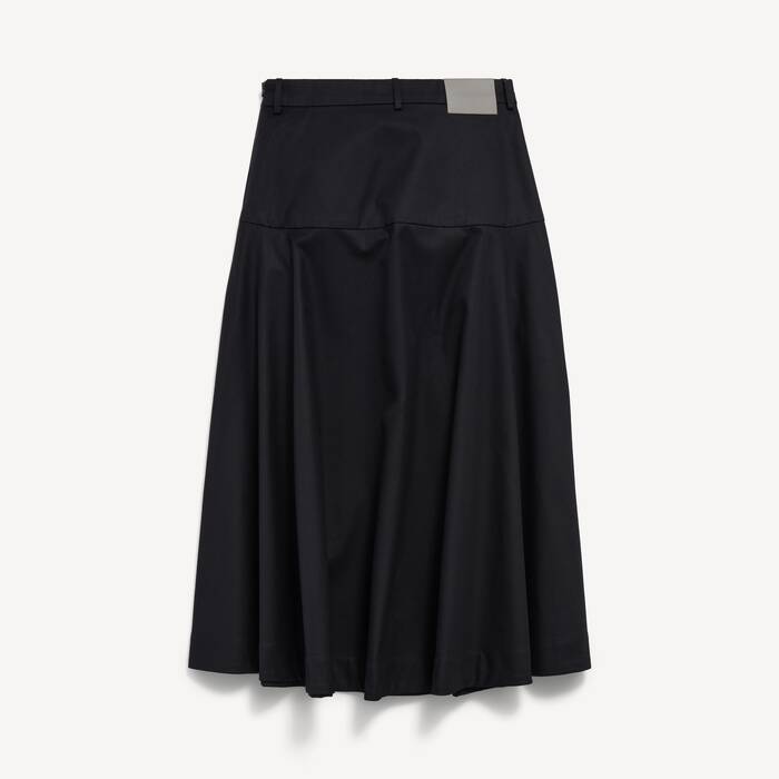 Falda De Algod&oacute;n L&iacute;nea A para Mujer en Negro - Mujer | Balenciaga Espa&ntilde;a ES - Image 2