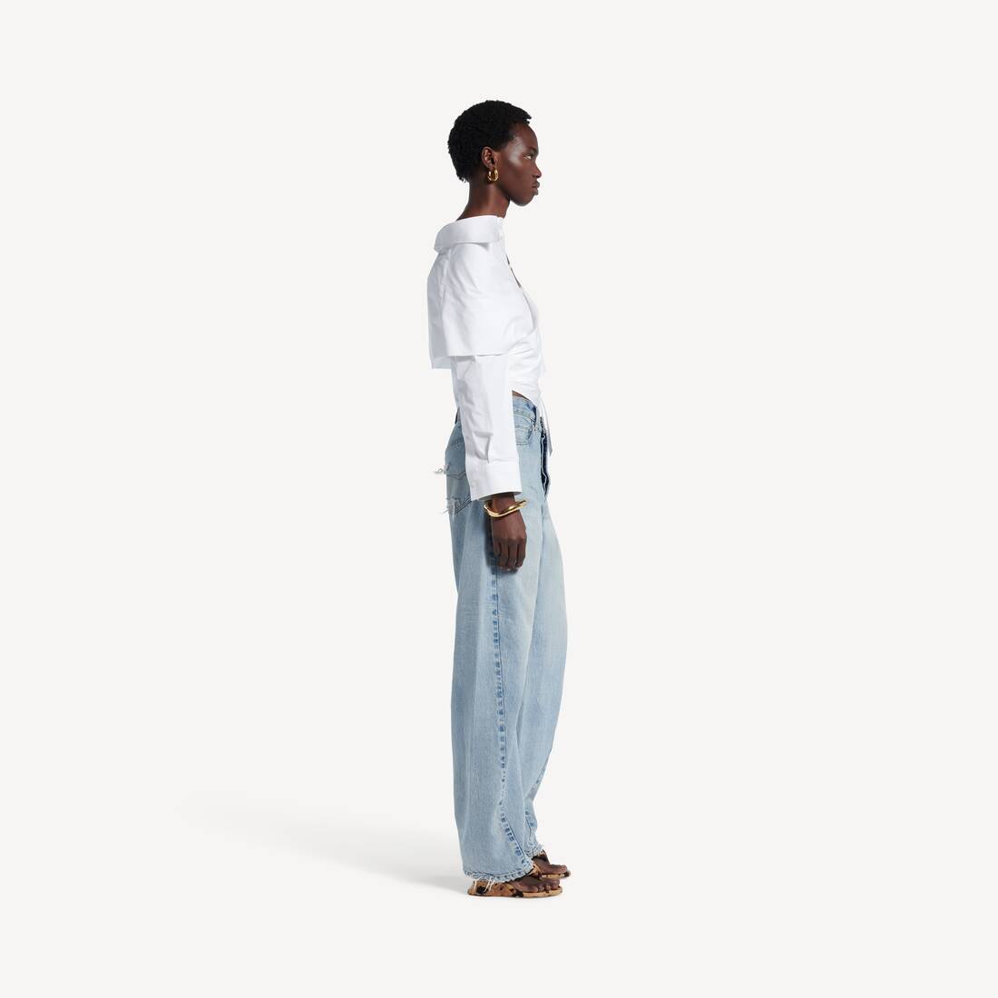 ホワイト の ウィメンズ オフショルダー ラップシャツ | Balenciaga 日本 JA - Image 3