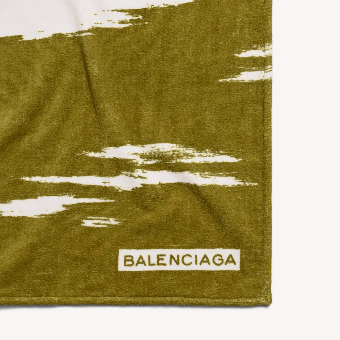 Women's Brush Scratch Beach Towel in Khaki | Balenciaga Latvia EN - Image 2