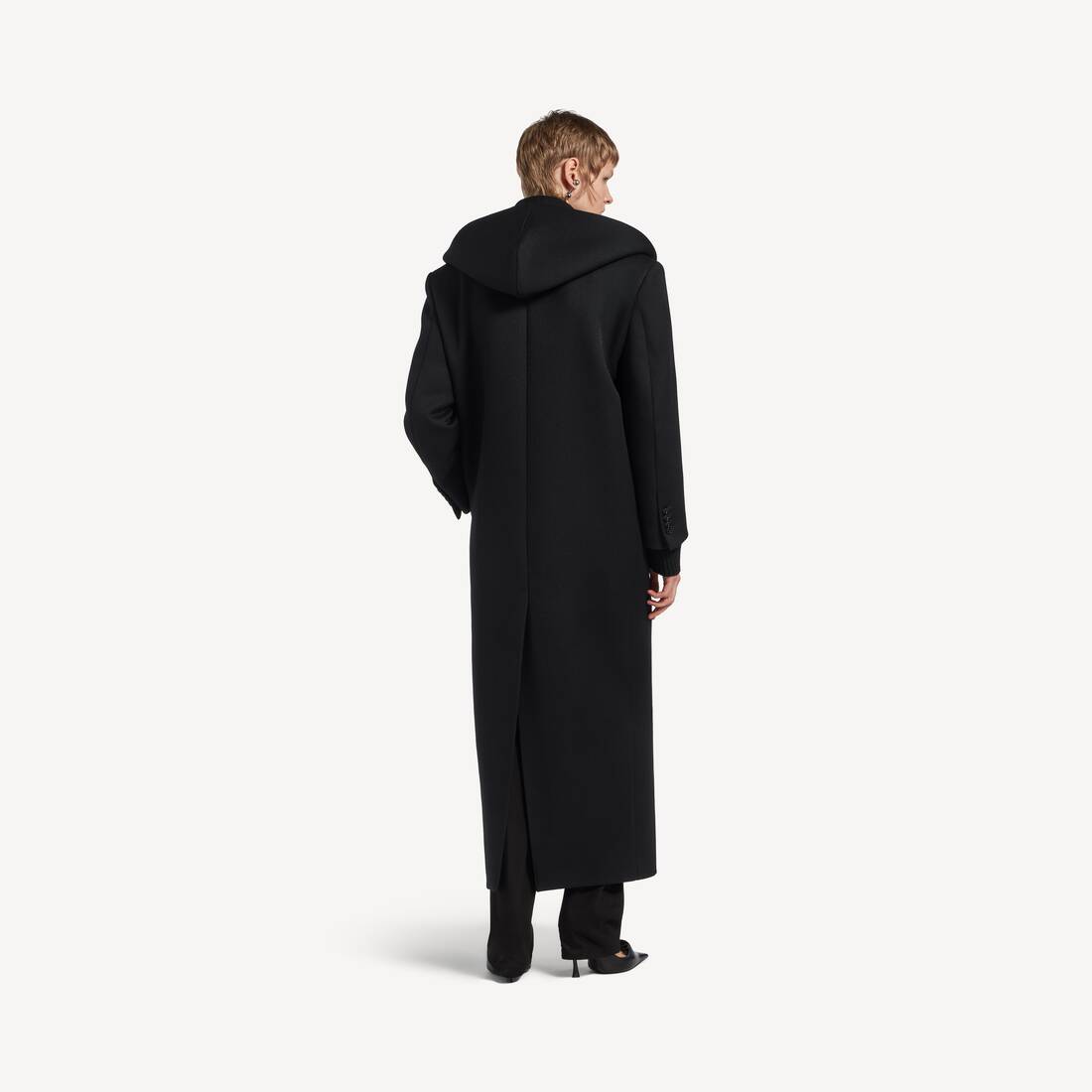 ブラック の ウィメンズ フード付きマキシコート  | Balenciaga 日本 JA - Image 4