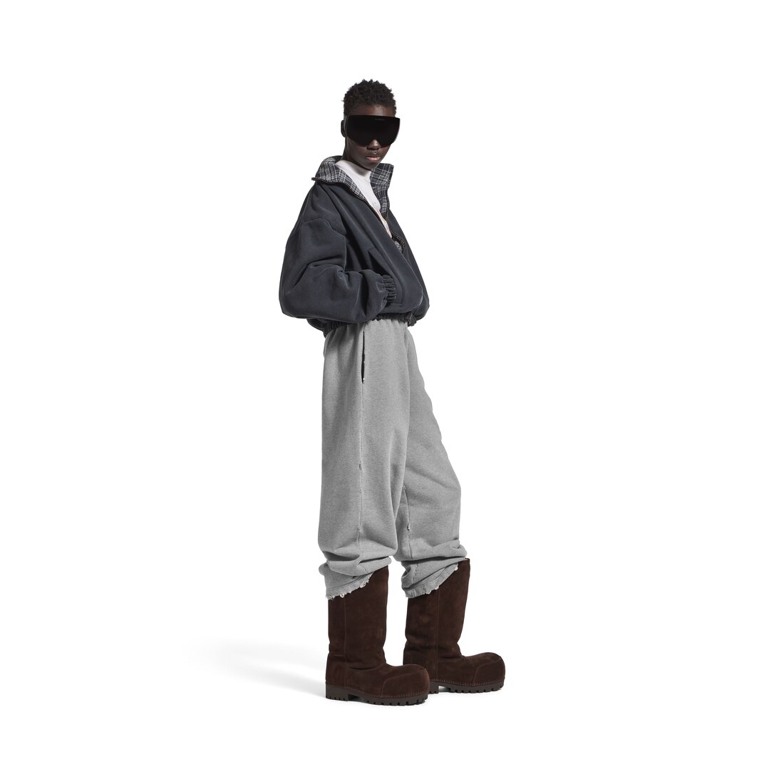 Men's Baggy Pants in Dark Heather Grey