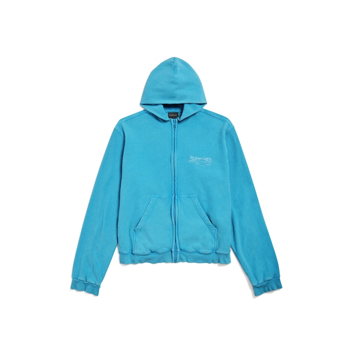 washed crayon political zip-up hoodie regular fit