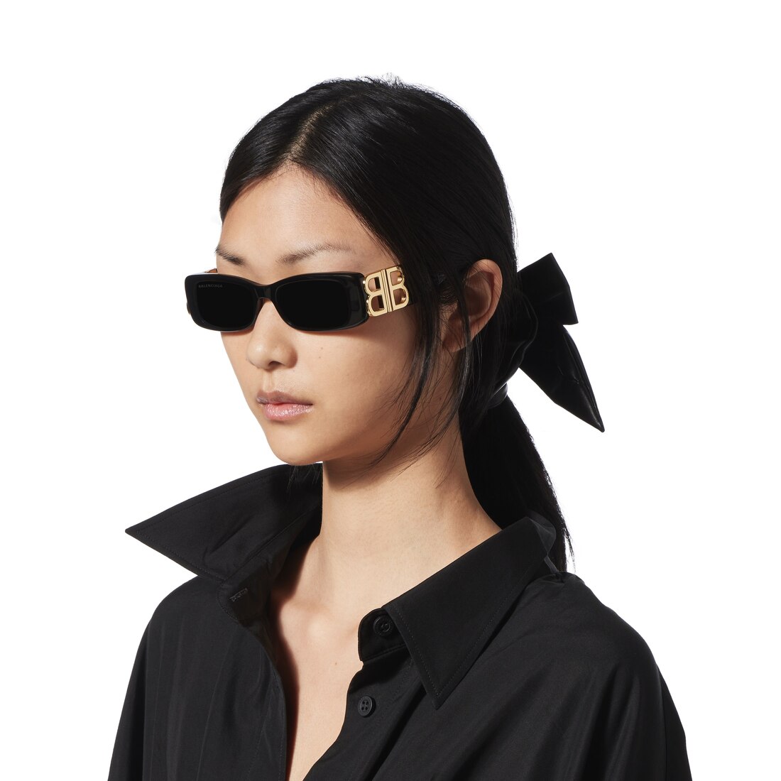 BALENCIAGA Dynasty Rectangle サングラス Dynasty Rectangle Sunglasses in Black | Balenciaga US